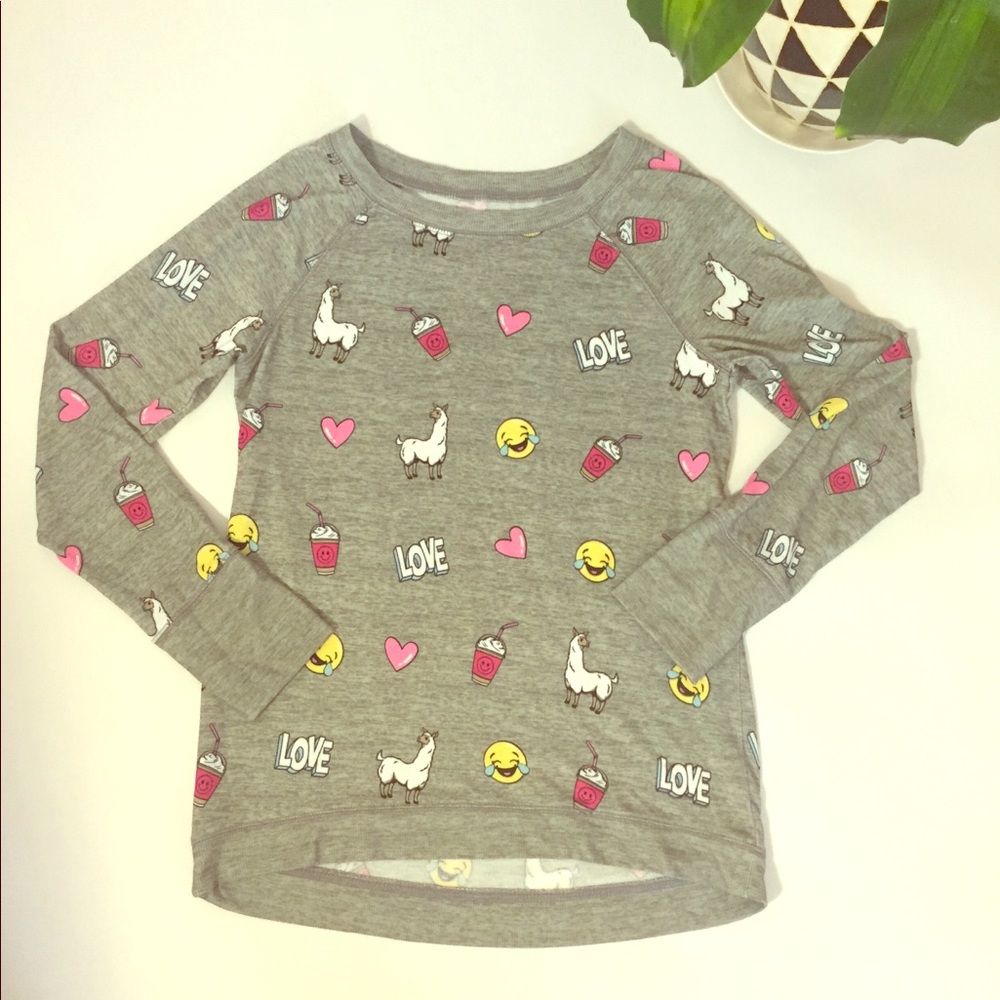 Justice Girls Size 18 Gray Emoji 🤣🥤💗